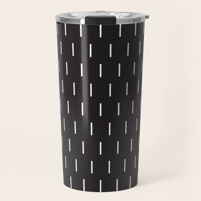 Modern Boho Minimal Pattern, Black and White Travel Mug Gallery Image 1