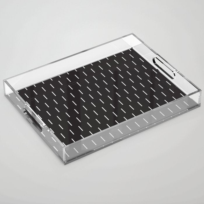Modern Boho Minimal Pattern, Black and White Acrylic Tray Gallery Image 1