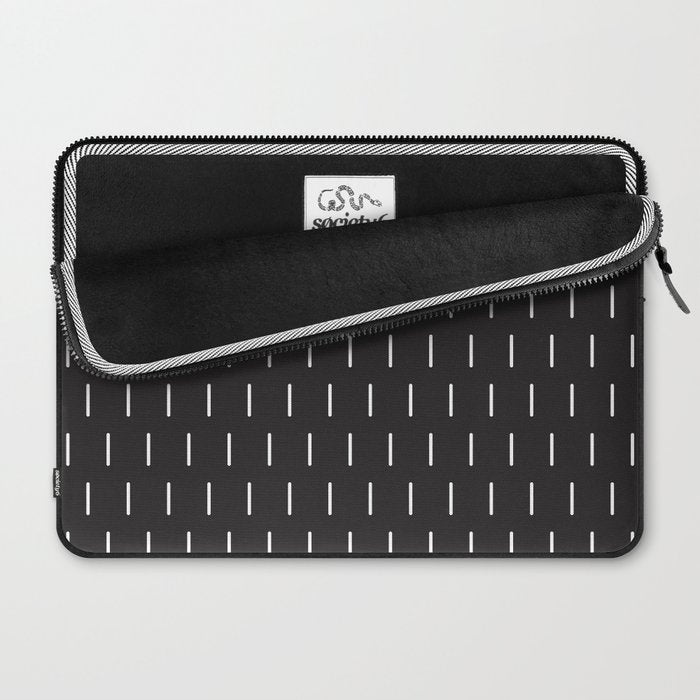 Modern Boho Minimal Pattern, Black and White Laptop Sleeve Gallery Image 2