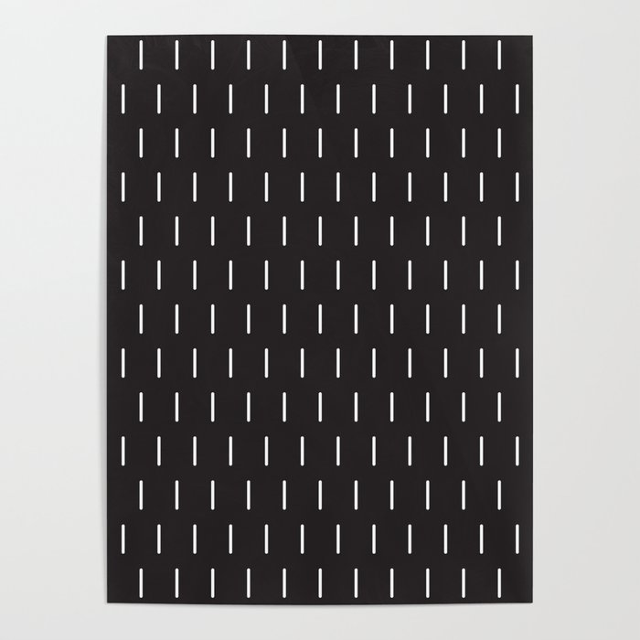 Modern Boho Minimal Pattern, Black and White Poster Gallery Image 1