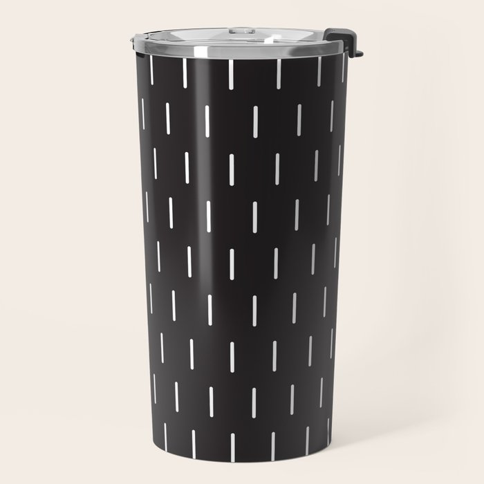 Modern Boho Minimal Pattern, Black and White Travel Mug Gallery Image 2