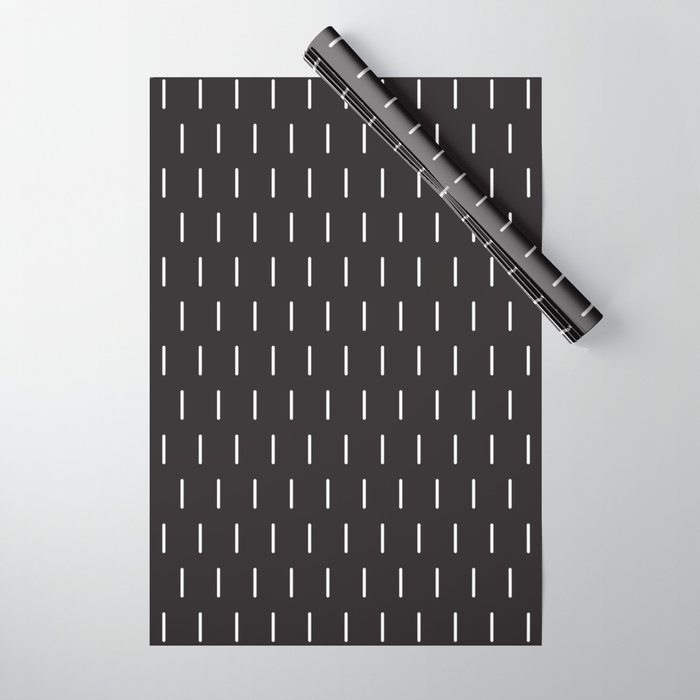 Modern Boho Minimal Pattern, Black and White Wrapping Paper Gallery Image 1