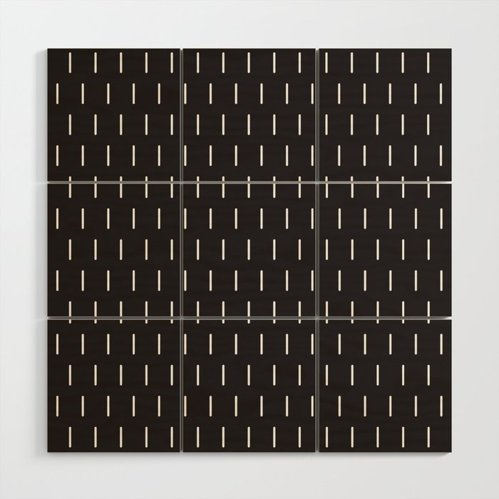 Modern Boho Minimal Pattern, Black and White Wood Wall Art Gallery Image 1