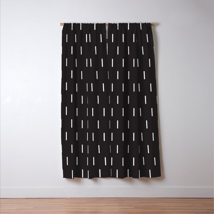 Modern Boho Minimal Pattern, Black and White Window Curtain Gallery Image 3