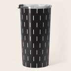 Modern Boho Minimal Pattern, Black and White Travel Mug Gallery Image 3