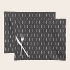 Modern Boho Minimal Pattern, Black and White Placemat Gallery Image 1