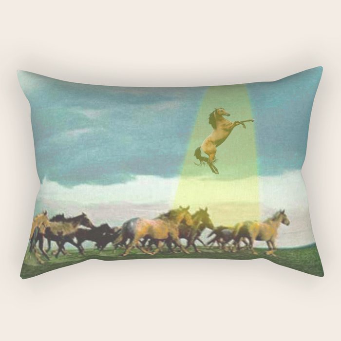 They too love horses (UFO) Rectangular Pillow Gallery Image 1