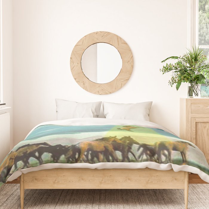 They too love horses (UFO) Duvet Cover Gallery Image 3