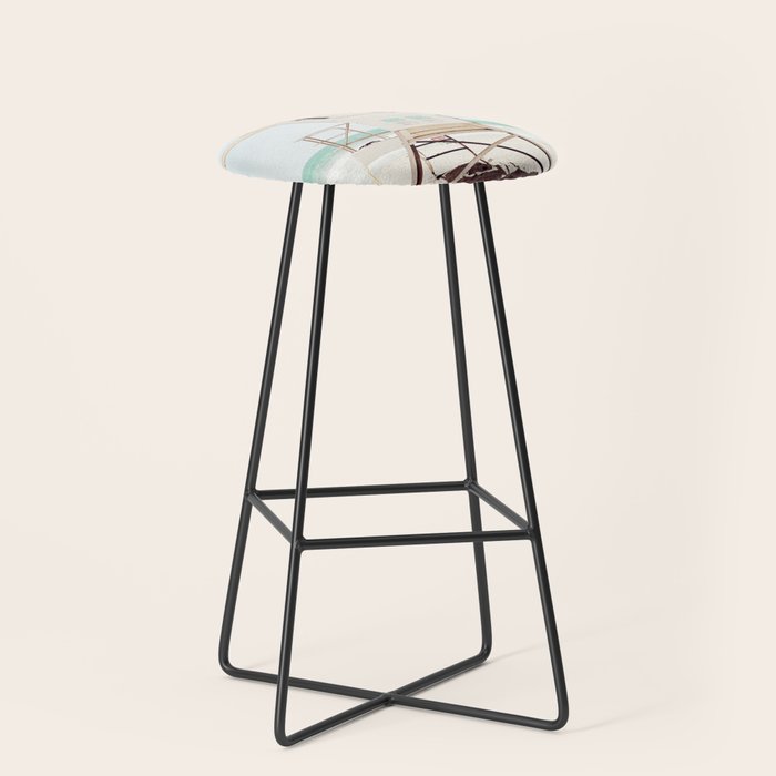 Lifeguard Stand, Beach Photography, San Diego California, Blue Aqua Seashore Ocean Summer Art Stool Gallery Image 1