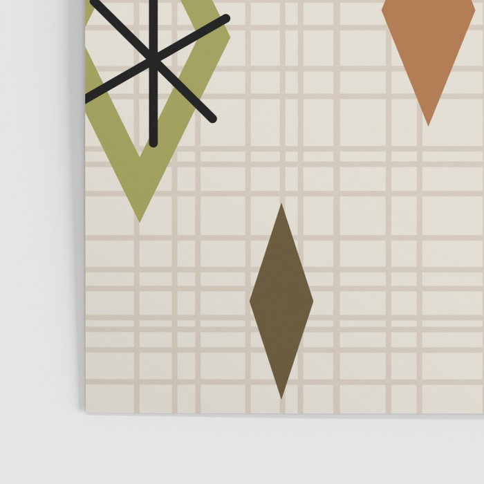 Mid Century Modern Diamonds nature Earth Tones Poster Gallery Image 3