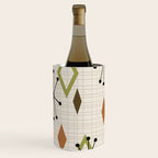 Mid Century Modern Diamonds nature Earth Tones Wine Chiller Gallery Image 1