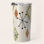 Mid Century Modern Diamonds nature Earth Tones Travel Mug Gallery Image 3