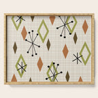 Mid Century Modern Diamonds nature Earth Tones Serving Tray Gallery Image 1