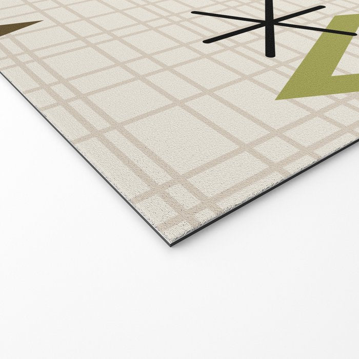 Mid Century Modern Diamonds nature Earth Tones Welcome Mat Gallery Image 2
