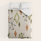 Mid Century Modern Diamonds nature Earth Tones Duvet Cover Gallery Image 6