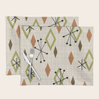 Mid Century Modern Diamonds nature Earth Tones Placemat Gallery Image 1