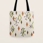 Mid Century Modern Diamonds nature Earth Tones Tote Bag Gallery Image 1