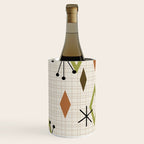 Mid Century Modern Diamonds nature Earth Tones Wine Chiller Gallery Image 3