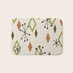 Mid Century Modern Diamonds nature Earth Tones Bath Mat Gallery Image 1