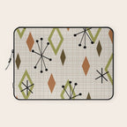 Mid Century Modern Diamonds nature Earth Tones Laptop Sleeve Gallery Image 1