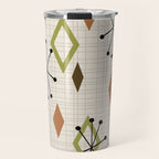 Mid Century Modern Diamonds nature Earth Tones Travel Mug Gallery Image 1
