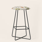 Mid Century Modern Diamonds nature Earth Tones Stool Gallery Image 1