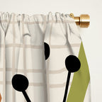 Mid Century Modern Diamonds nature Earth Tones Window Curtain Gallery Image 2