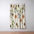 Mid Century Modern Diamonds nature Earth Tones Window Curtain Gallery Image 3
