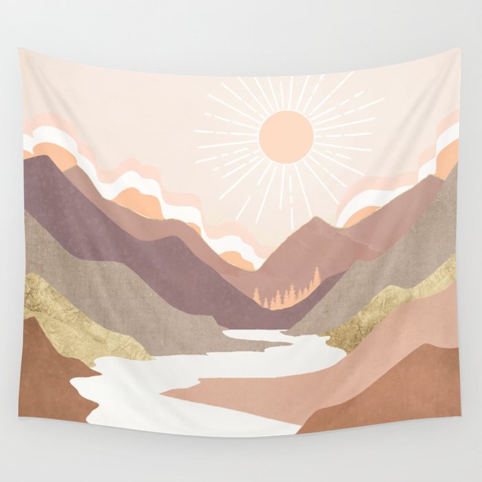 Salmon Vista Wall Tapestry Gallery Image 1