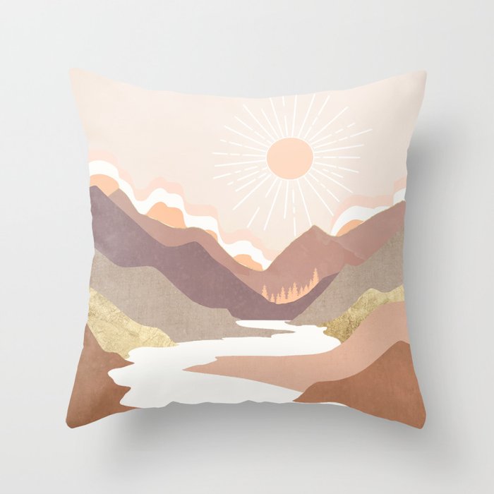 Salmon Vista Throw Pillow Gallery Image 1