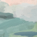 Farmland Sunset II - Seafoam Green Mint Black Blush Pink Abstract Nature Land Art Painting Coffee Mug Gallery Image 2