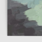 Farmland Sunset II - Seafoam Green Mint Black Blush Pink Abstract Nature Land Art Painting Poster Gallery Image 3