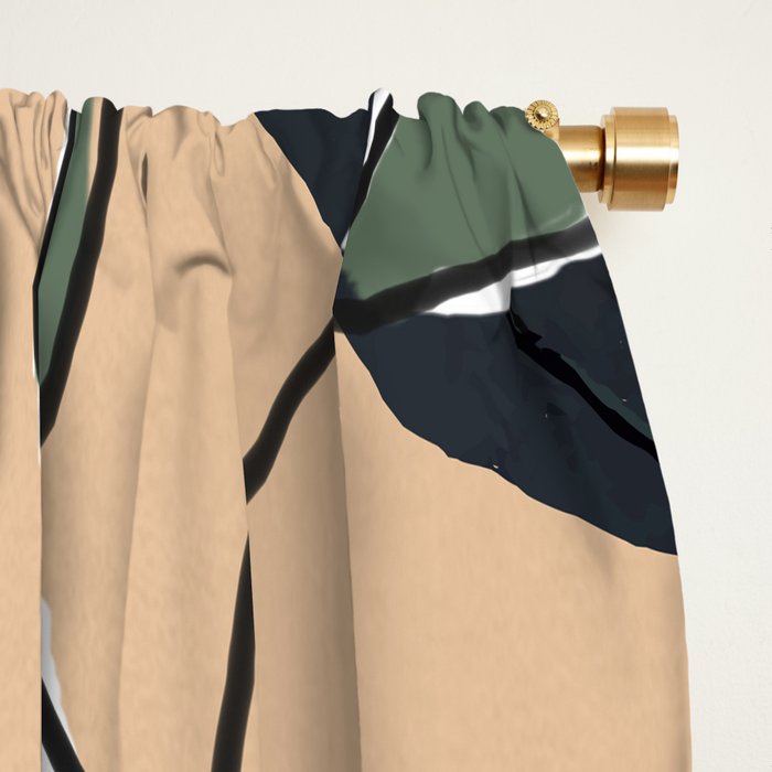 Elegant Botanical Line Art 1 Window Curtain Gallery Image 2