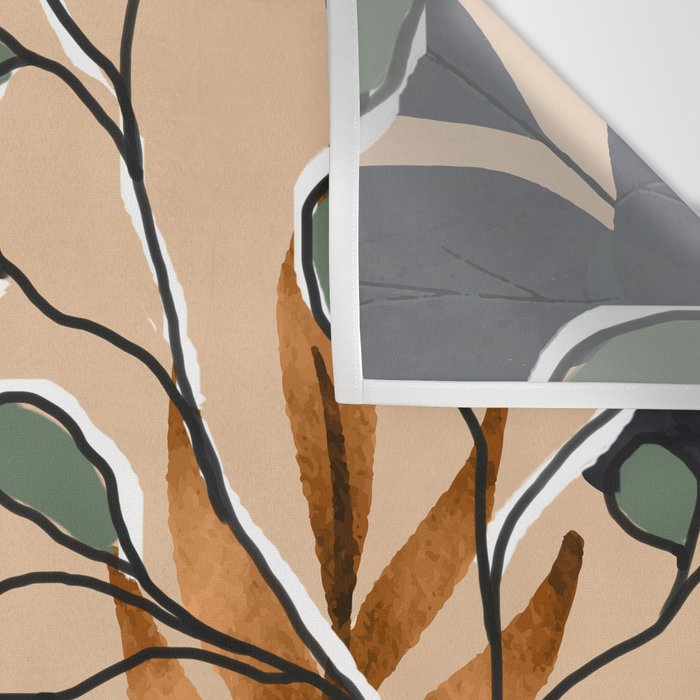 Elegant Botanical Line Art 1 Wall Tapestry Gallery Image 3