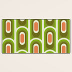 retro aesthetic 60s 70s pattern 45c green Desk Mat Gallery Image 3