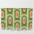 retro aesthetic 60s 70s pattern 45c green Wall Hanging Gallery Image 1