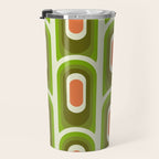 retro aesthetic 60s 70s pattern 45c green Travel Mug Gallery Image 3