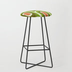 retro aesthetic 60s 70s pattern 45c green Stool Gallery Image 1