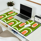 retro aesthetic 60s 70s pattern 45c green Desk Mat Gallery Image 2