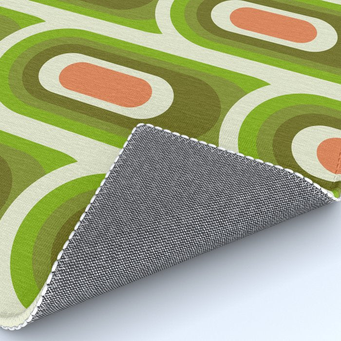 retro aesthetic 60s 70s pattern 45c green Rug Gallery Image 4