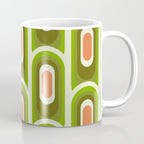 retro aesthetic 60s 70s pattern 45c green Coffee Mug Gallery Image 1