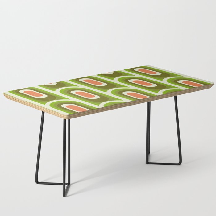 retro aesthetic 60s 70s pattern 45c green Coffee Table Gallery Image 1