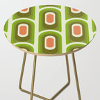 retro aesthetic 60s 70s pattern 45c green Side Table Gallery Image 2