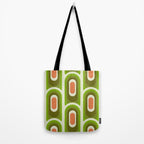 retro aesthetic 60s 70s pattern 45c green Tote Bag Gallery Image 2