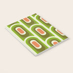 retro aesthetic 60s 70s pattern 45c green Notebook Gallery Image 3