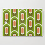 retro aesthetic 60s 70s pattern 45c green Cutting Board Gallery Image 1