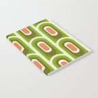 retro aesthetic 60s 70s pattern 45c green Notebook Gallery Image 2