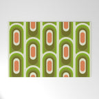 retro aesthetic 60s 70s pattern 45c green Welcome Mat Gallery Image 1