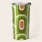 retro aesthetic 60s 70s pattern 45c green Travel Mug Gallery Image 2