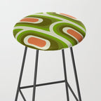 retro aesthetic 60s 70s pattern 45c green Stool Gallery Image 2
